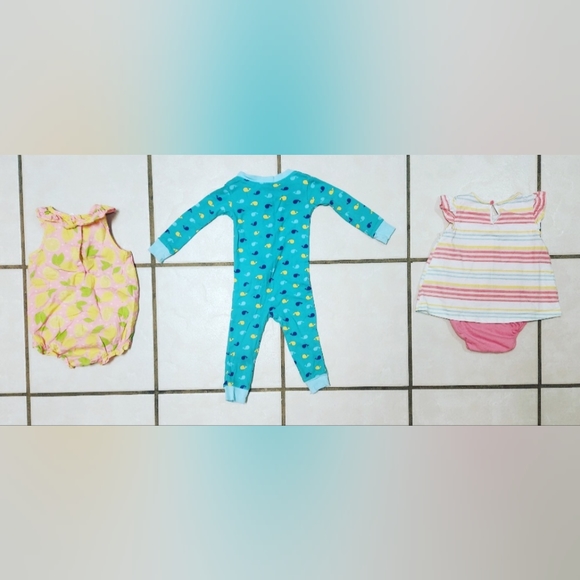 Mixed Colorful Lot of Babygirl Toddler Summer Clothes Size 12M - Picture 5 of 11